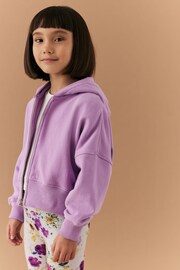 Lilac Purple Zip Through Hoodie (3-16yrs) - Image 4 of 7