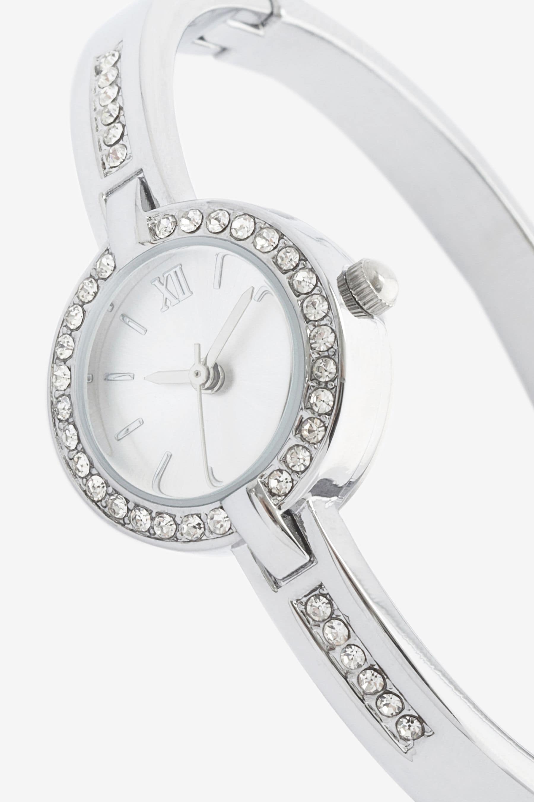Buy Silver Tone Sparkle Hinge Bracelet Watch from the Next UK online shop