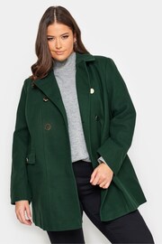 Yours Curve Green Collared Peacoat - Image 1 of 4