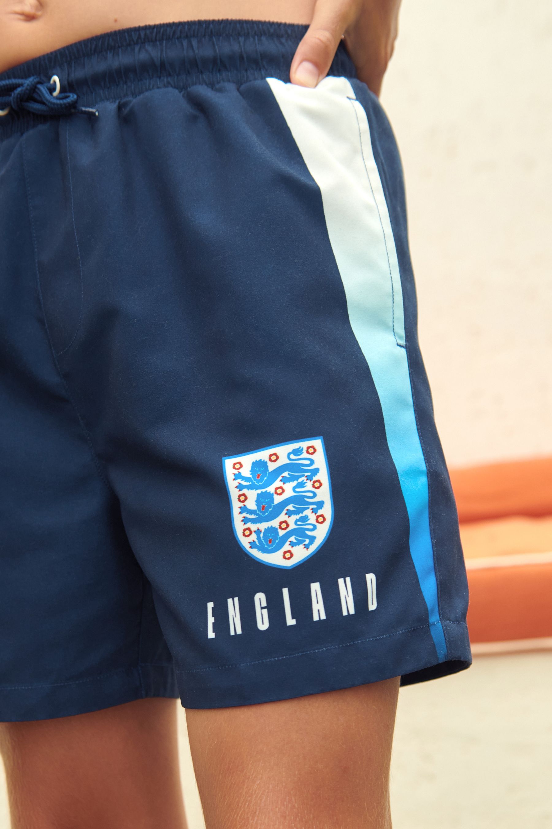 Navy England Football Swim Shorts 3 16yrs
