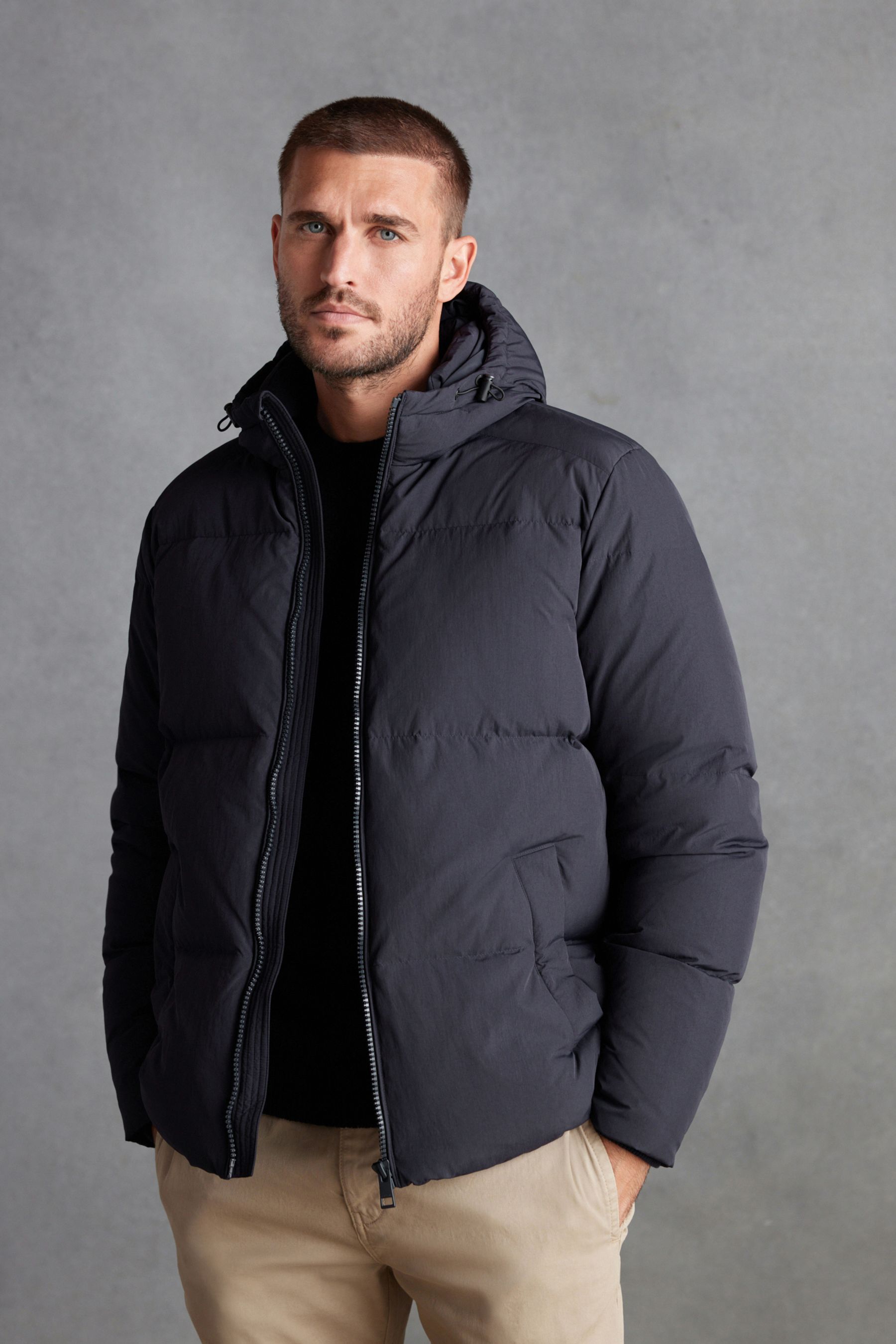 Buy Navy Blue Signature Down Puffer Jacket from Next Luxembourg