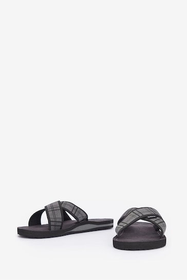 Barbour® Black Tartan Toeman Beach Sandals