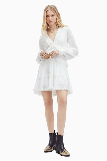 AllSaints White Zora Dress