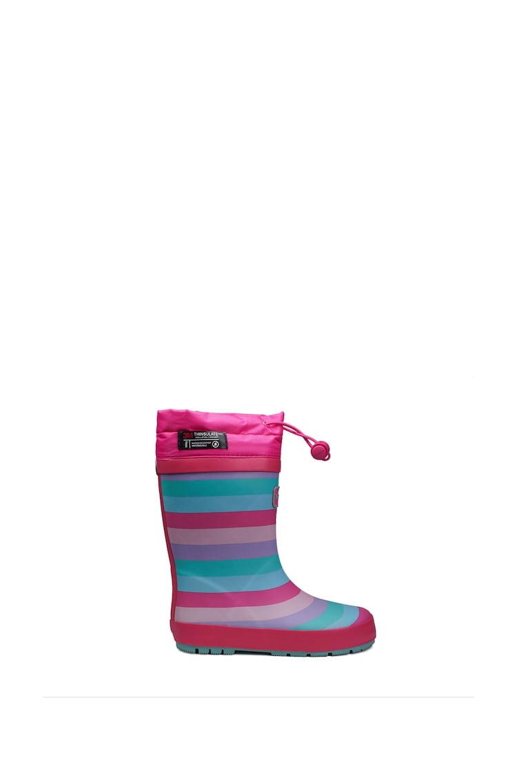 ToeZone Pink Stripe Tie Top Boots - Image 1 of 4