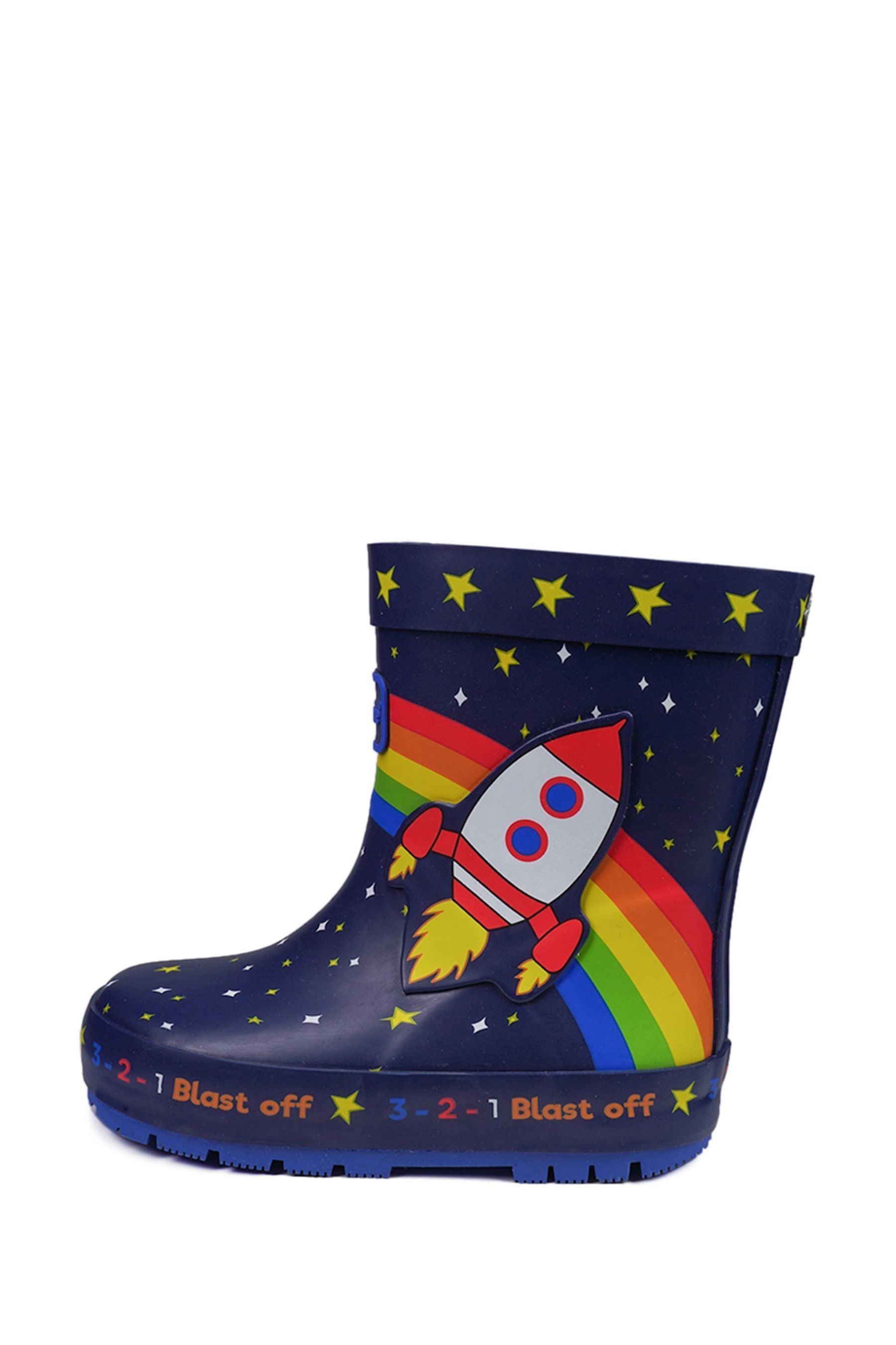 Buy ToeZone Blue Quinn Space Rocket Wellies from the Next UK online shop