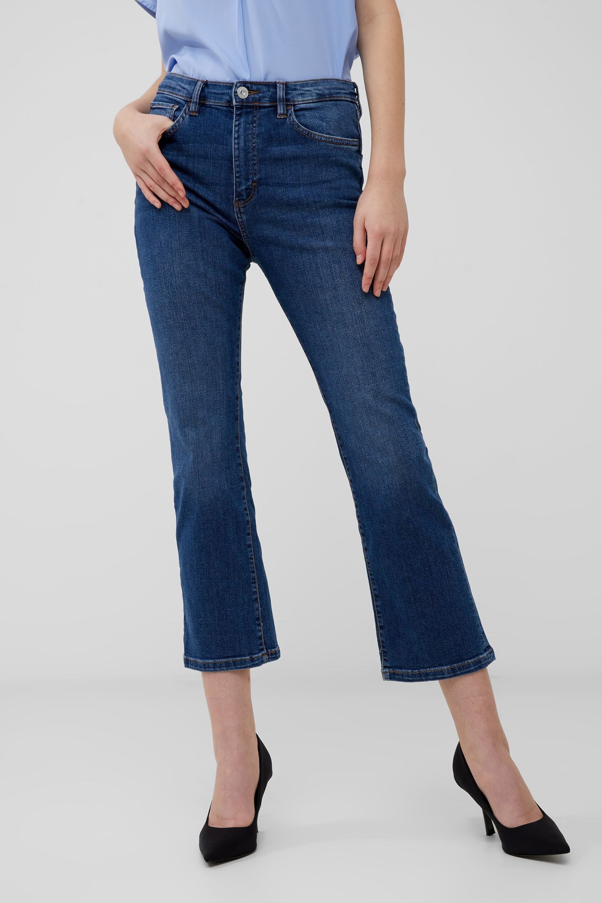 French Connection Stretch Denim BT Cut Ankle Trousers - Image 1 of 4