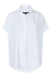 French Connection White Crepe Light Sleeveless Popover slazenger Shirt - Image 4 of 4