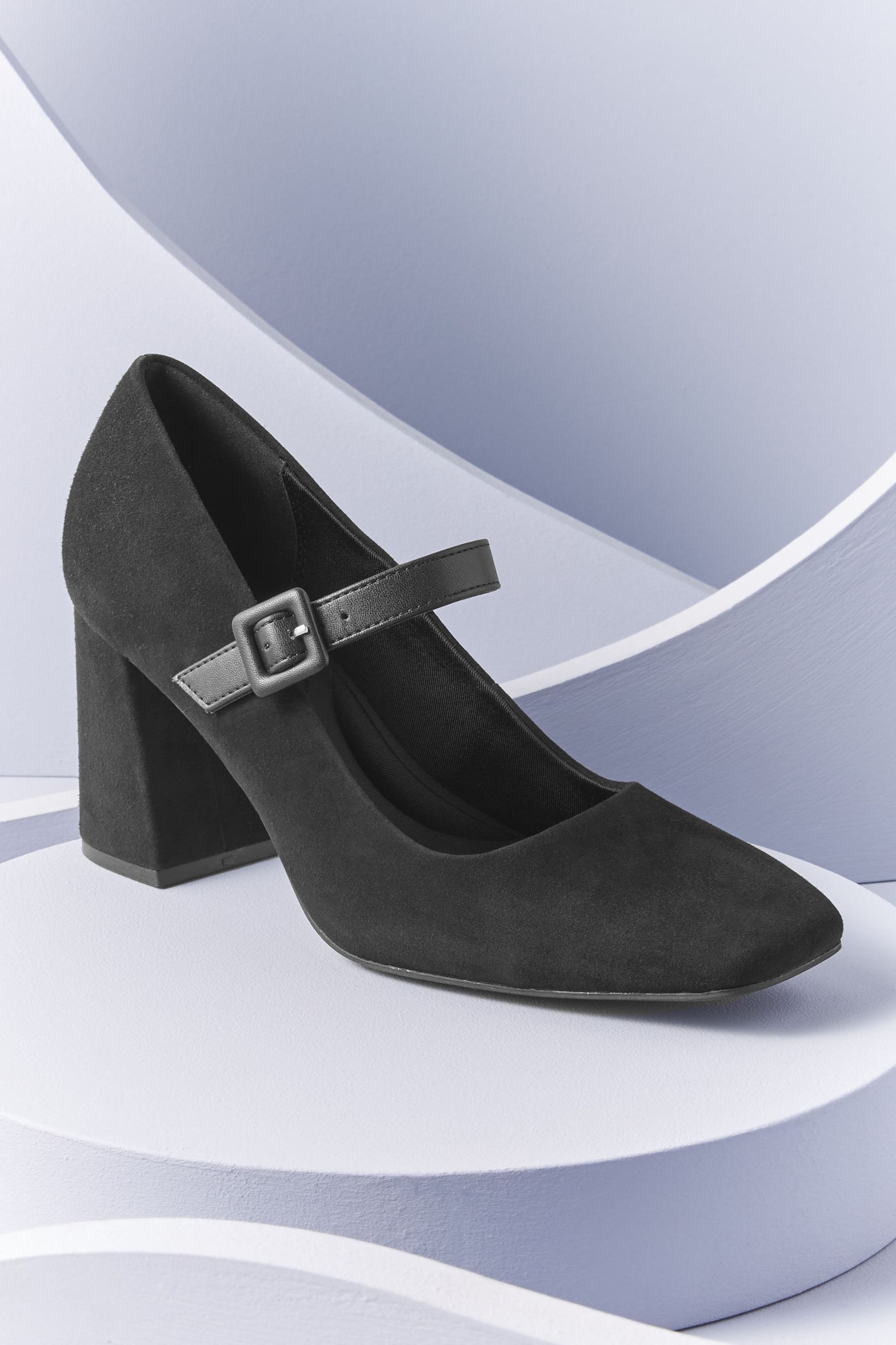 Black Forever Comfort With Motionflex Mary Jane Square Toe Shoes - Image 2 of 6
