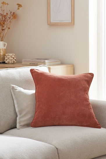 Peach Pink 45 x 45cm Soft Velour Cushion