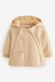 Tan Brown/Buttermilk Lightweight Baby Cosy Lined Textured Coat (0mths-2yrs) - Image 1 of 3