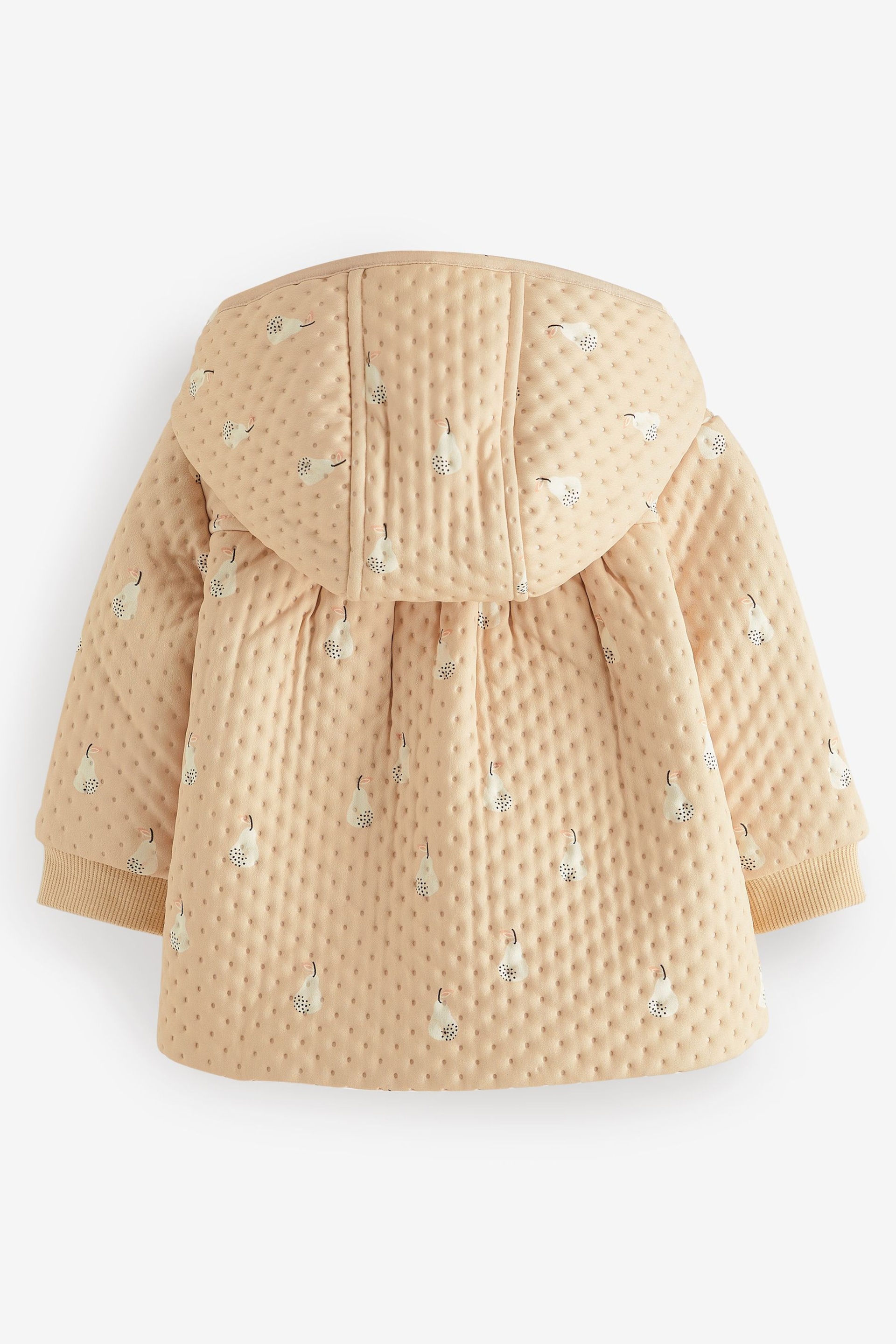 Tan Brown/Buttermilk Lightweight Baby Cosy Lined Textured Coat (0mths-2yrs) - Image 2 of 3