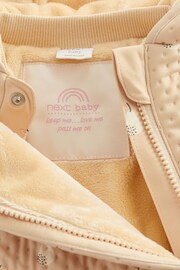 Tan Brown/Buttermilk Lightweight Baby Cosy Lined Textured Coat (0mths-2yrs) - Image 3 of 3