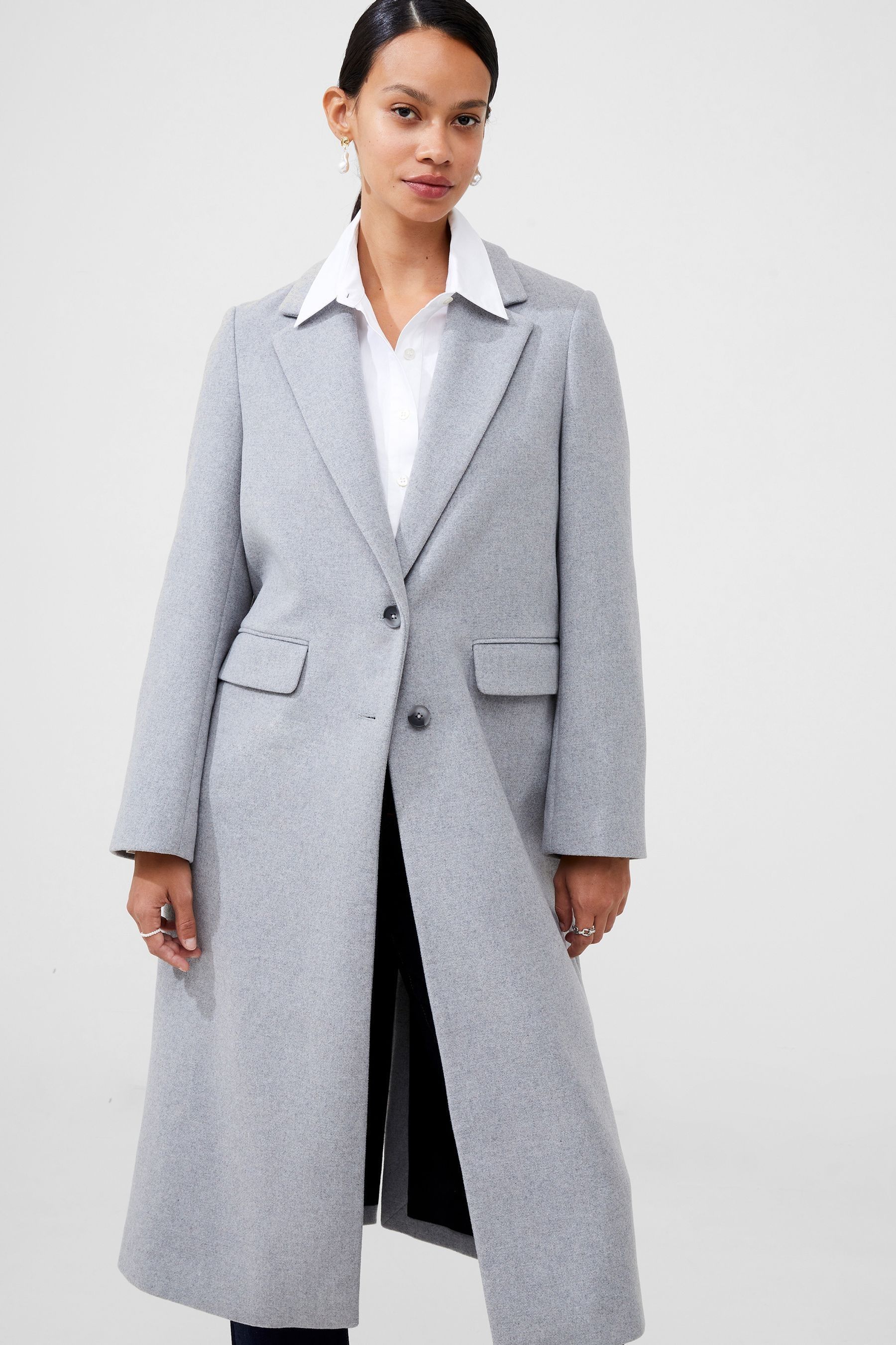 Buy French Connection Grey Fawn Felt Coat from Next Luxembourg