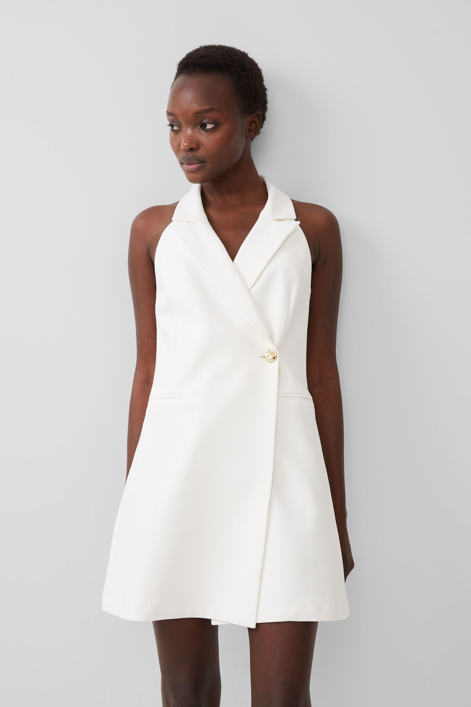 Buy French Connection White Whisper Halter Blazer Dress from Next Australia
