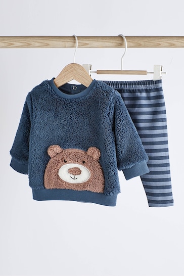 Blue Bear Baby Cosy Fleece Sweatshirt And Leggings Set
