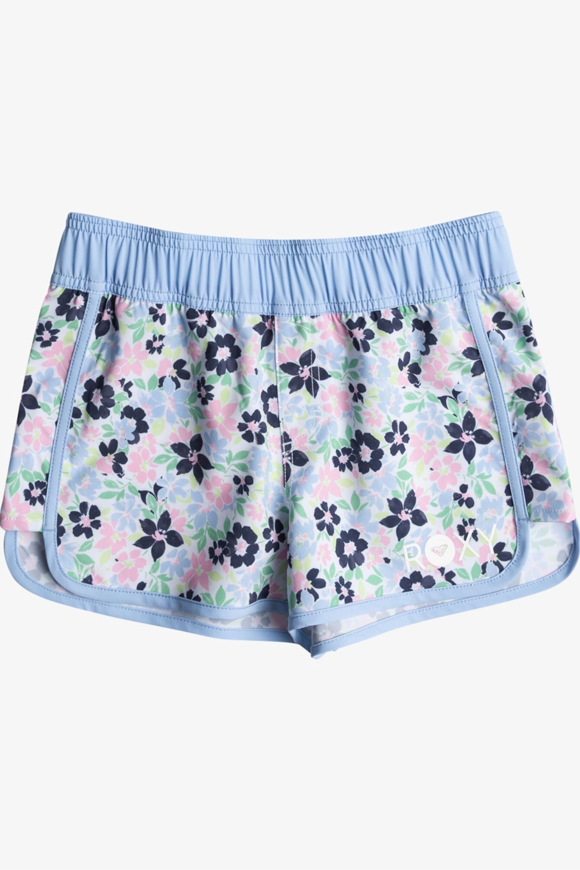 Roxy Blue Floral Printed Board Shorts - Image 1 of 2