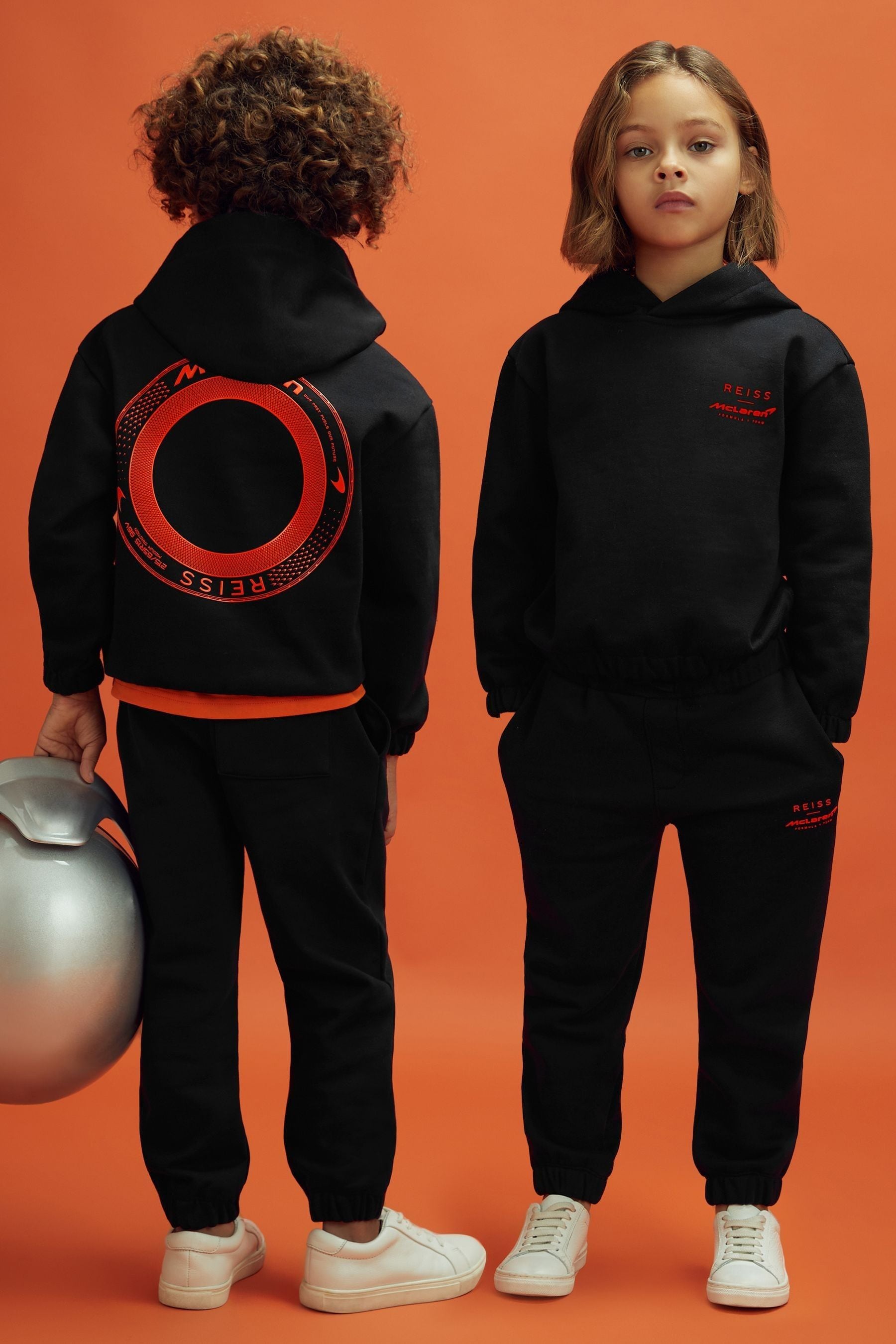 Buy Reiss x McLaren F1 Team Black Teen McLaren F1 Elasticated Cotton Hoodie from Next Malta