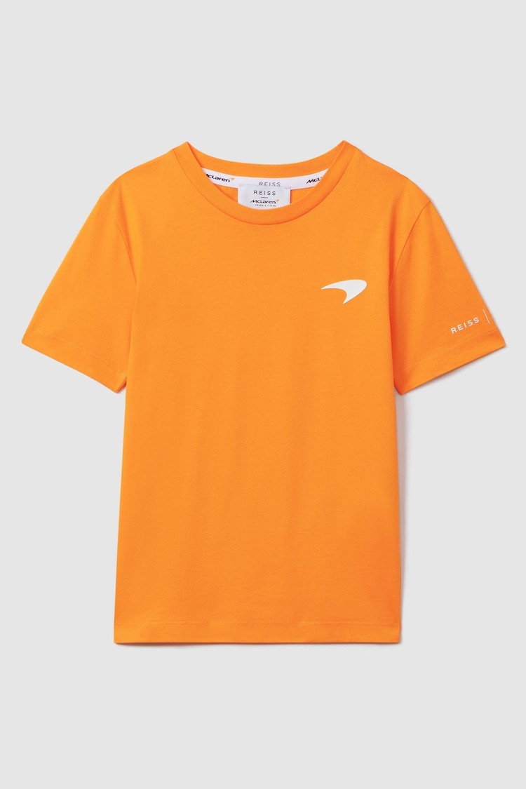 Reiss x McLaren F1 Team Papaya Teen McLaren F1 Mercerised Cotton Crew Neck T-Shirt - Image 2 of 11