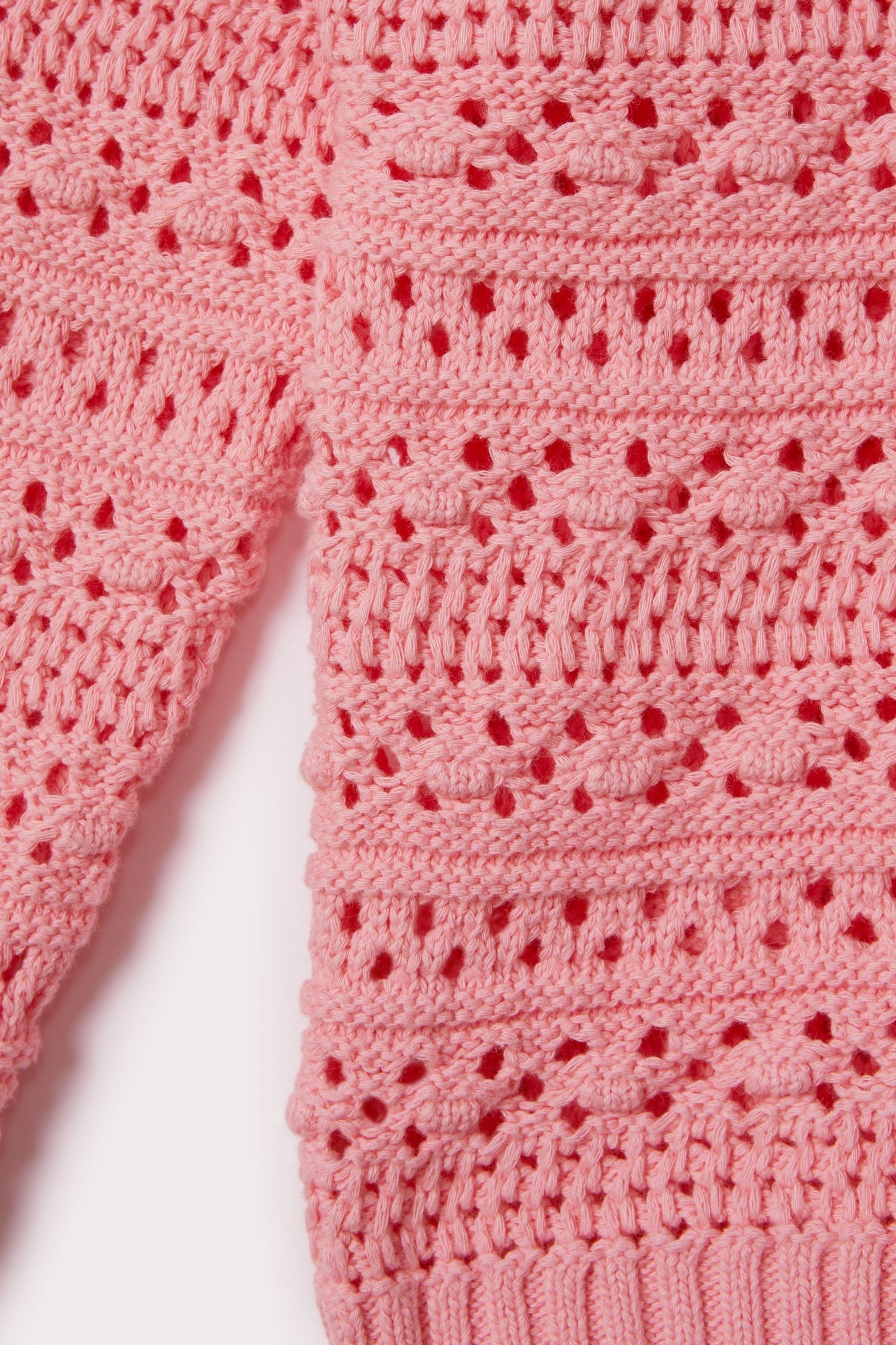 Reiss Pink Isobel Junior Crochet Crew Neck Jumper - Image 6 of 6
