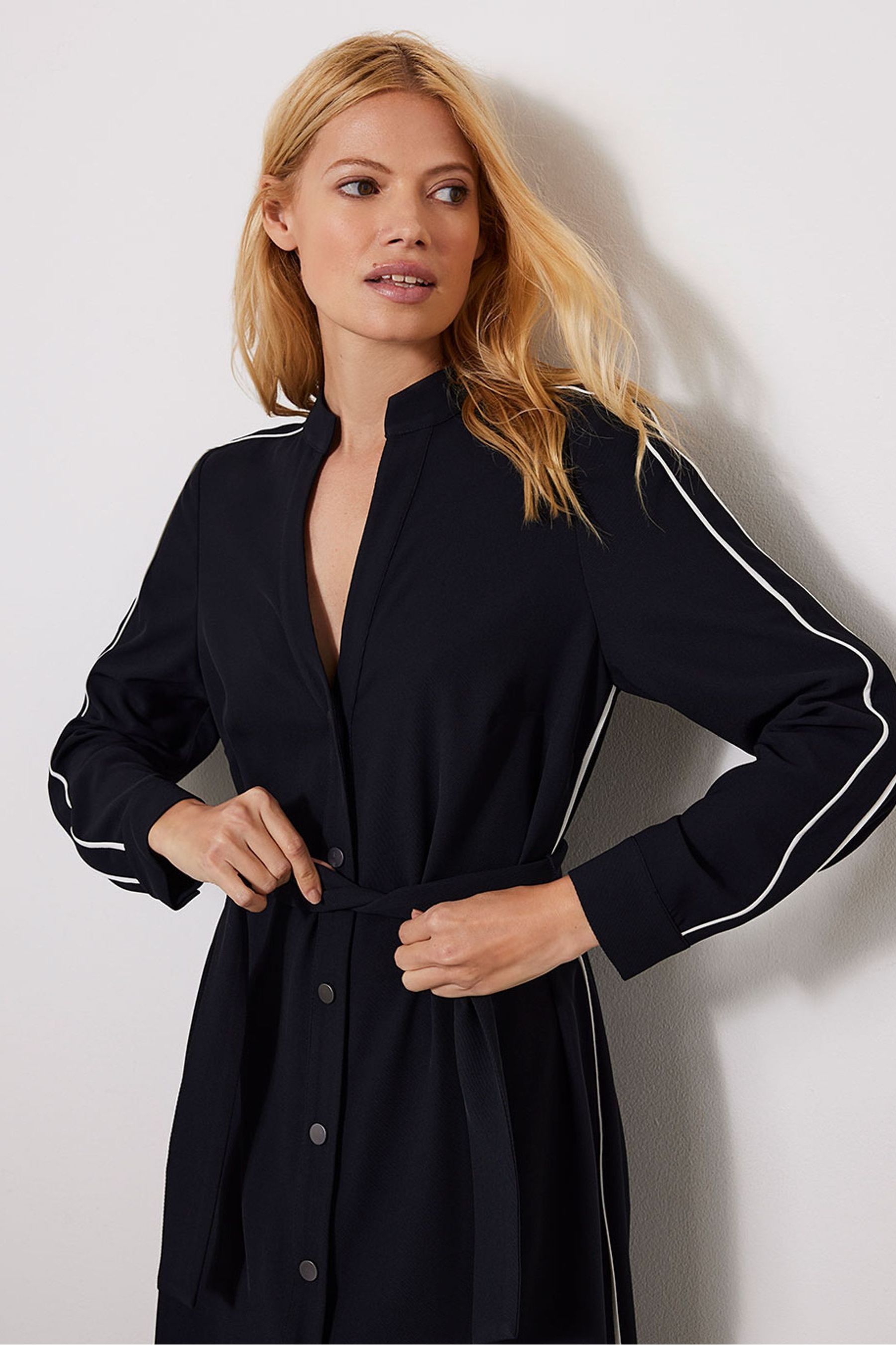 Buy Mint Velvet Blue Contrast Midi Shirt Dress from Next Luxembourg