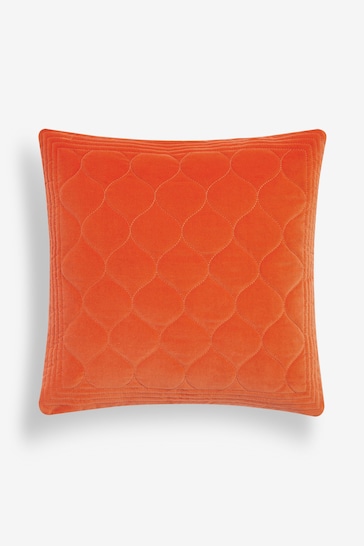Orange 50 x 50cm Velvet Ogee Cushion