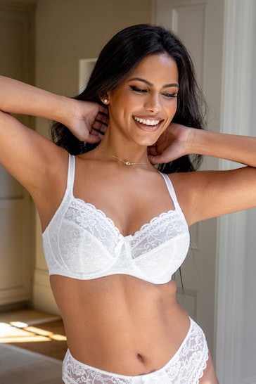 Pour Moi White Non Padded Underwired Rebel Underwired Side Support Bra