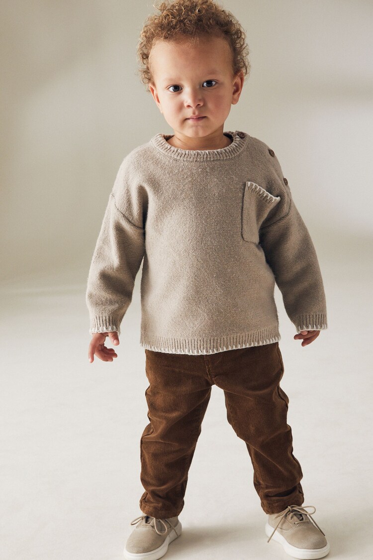 Buy Tan Brown Corduroy Trousers (3mths7yrs) from Next Serbia