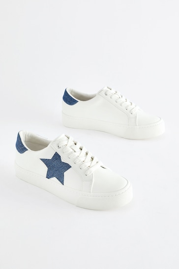 White Forever Comfort® Chunky Star Lace-Up Trainers