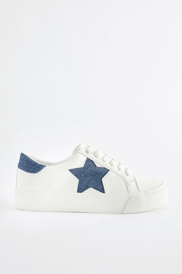 White Forever Comfort® Chunky Star Lace-Up Trainers
