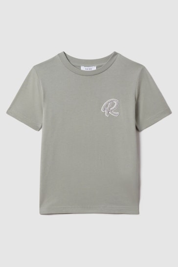 Reiss Pistachio Jude Teen Cotton Crew Neck T-Shirt