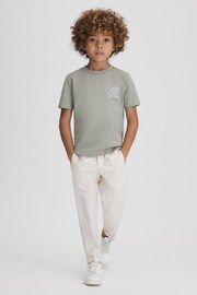 Reiss Pistachio Jude Teen Cotton Crew Neck T-Shirt - Image 2 of 6