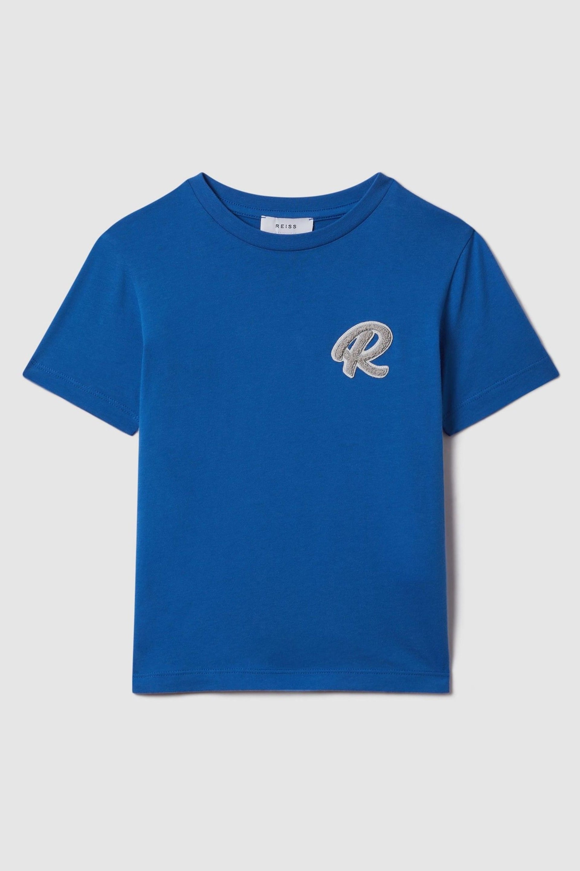 Reiss Lapis Blue Jude Teen Cotton Crew Neck T-Shirt - Image 1 of 5