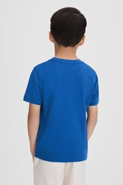 Reiss Lapis Blue Jude Teen Cotton Crew Neck T-Shirt - Image 4 of 5