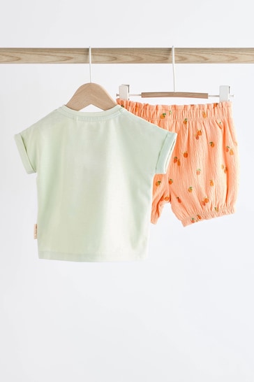 Orange Baby Top and Shorts 2 Piece Set
