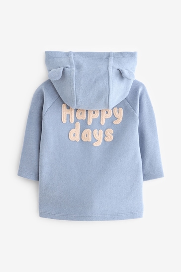 Blue Baby Soft Brushed Cotton Hooded Jacket (0mths-3yrs)