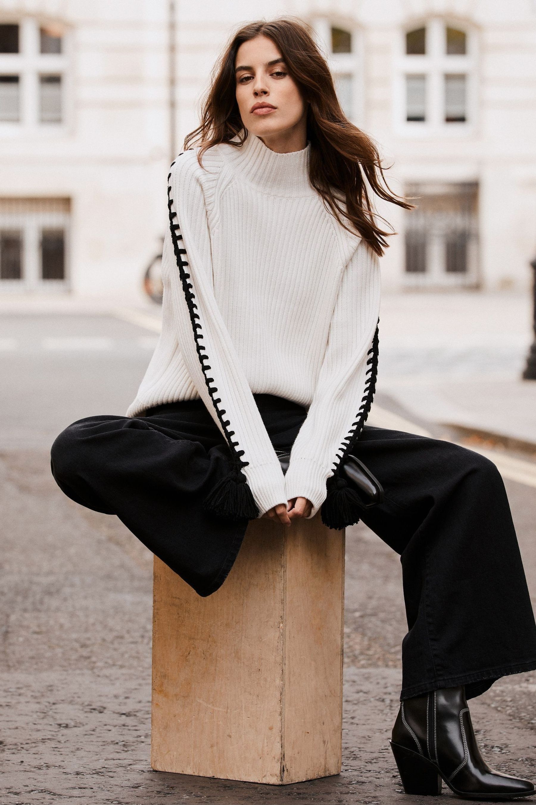 Buy Mint Velvet White Cotton Stitch Jumper from the Next UK online