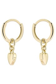 Ted Baker Gold Tone HARRYE: Tiny Heart Huggie Earrings - Image 3 of 4