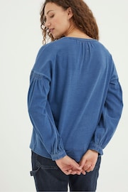 FatFace Blue Keira Indigo Henley Top - Image 3 of 5