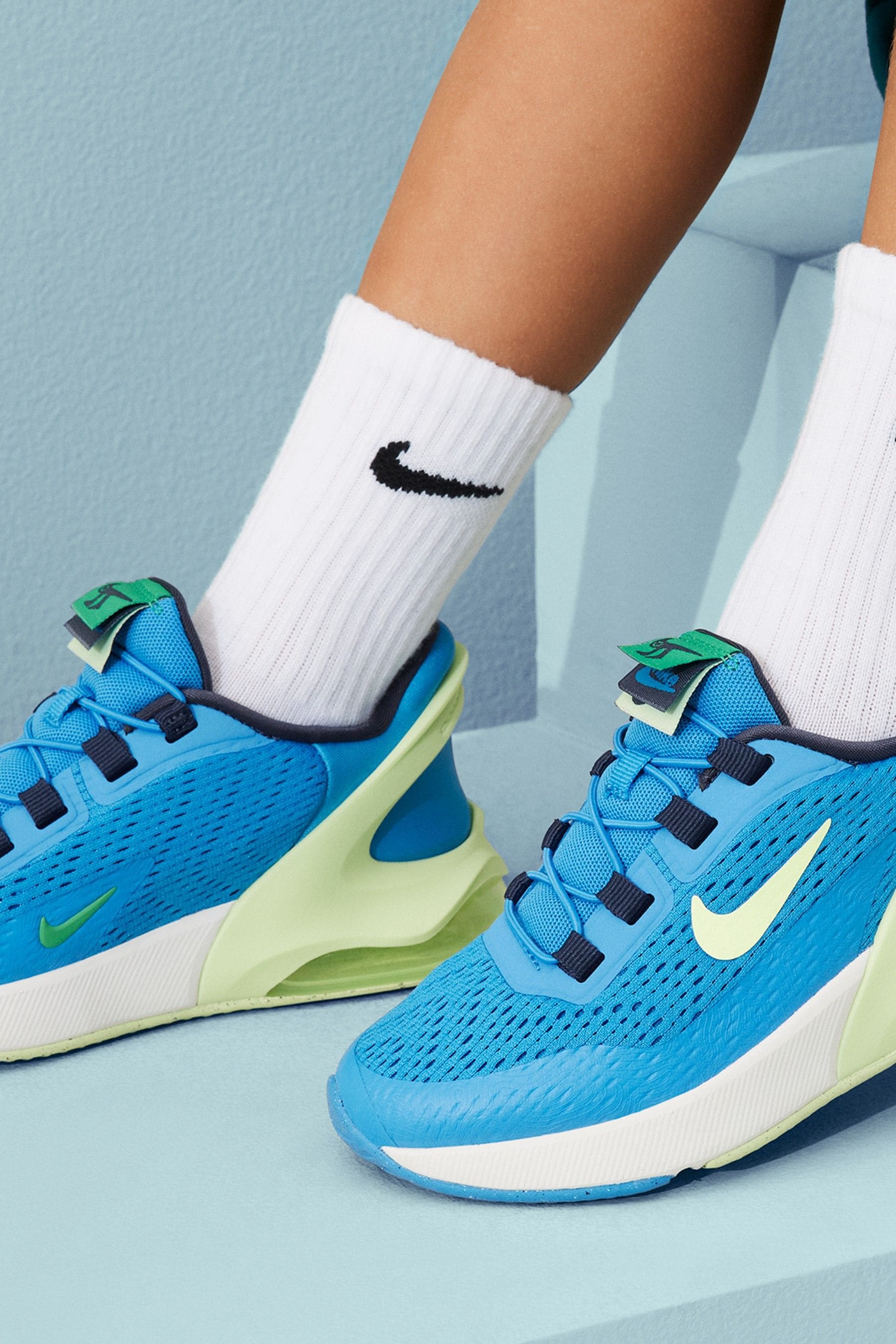 Buy Nike Blue White Air Max 270 GO Easy On Junior Trainers from Next Luxembourg