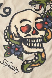 Superdry Cream Tattoo Graphic T-Shirt - Image 6 of 7