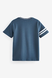 Blue Short Sleeve Varsity 100% Cotton T-Shirt (3-16yrs) - Image 2 of 4