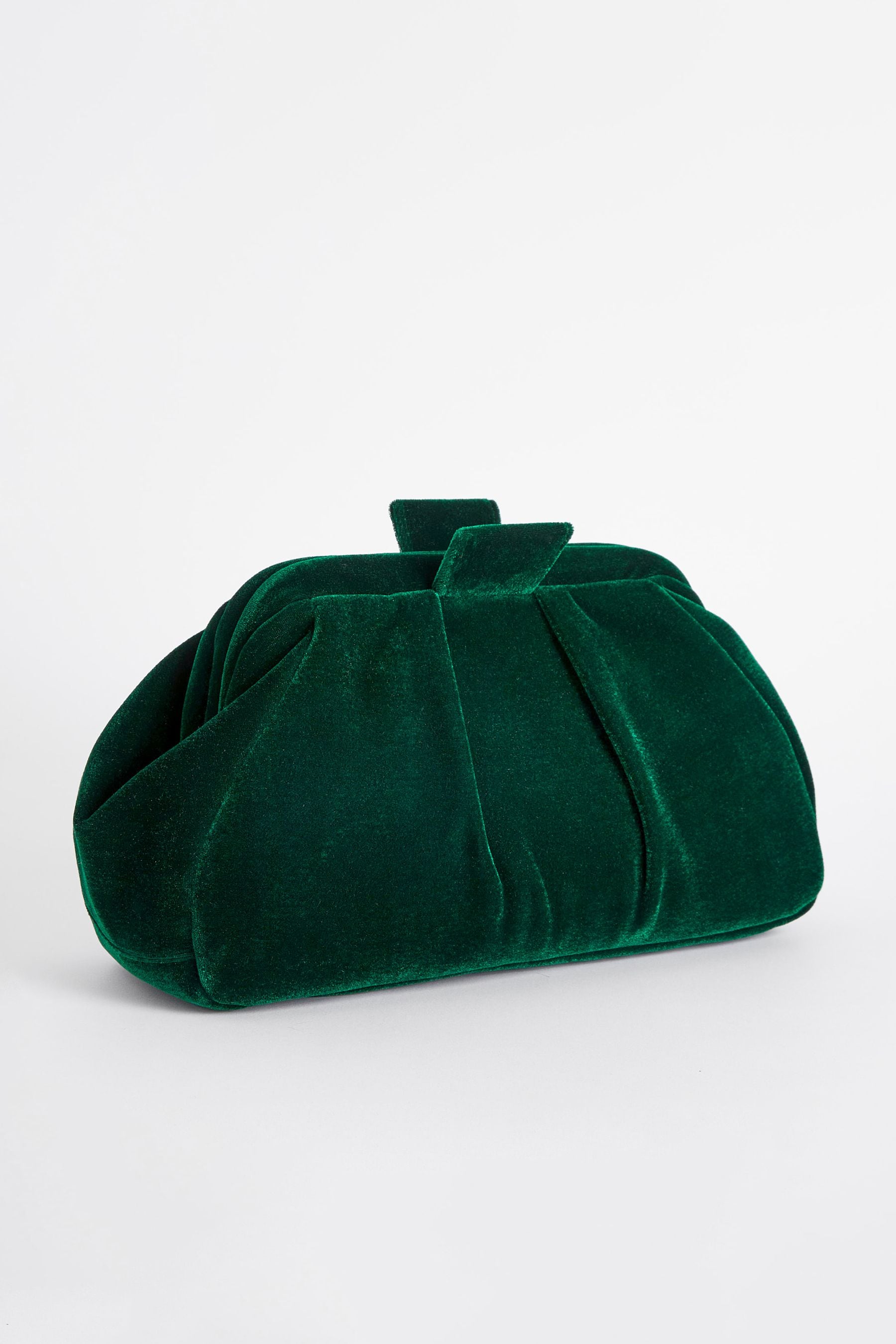 Green velvet clutch bag on sale