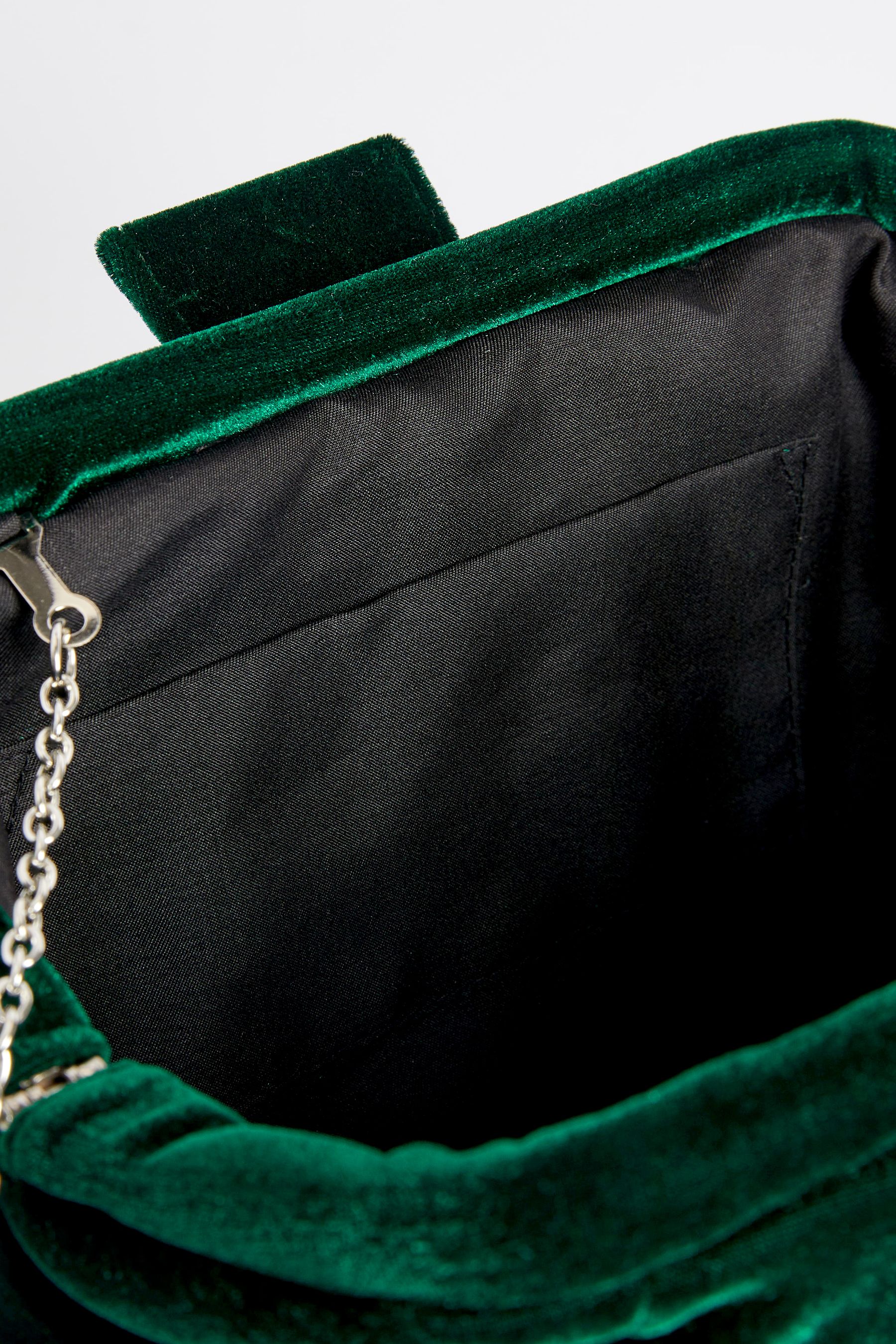 Buy Green Velvet Clutch Bag with Cross Body Chain from Next Luxembourg