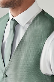 Sage Green Textured Waistcoat - Image 4 of 8