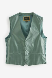Sage Green Textured Waistcoat - Image 7 of 8