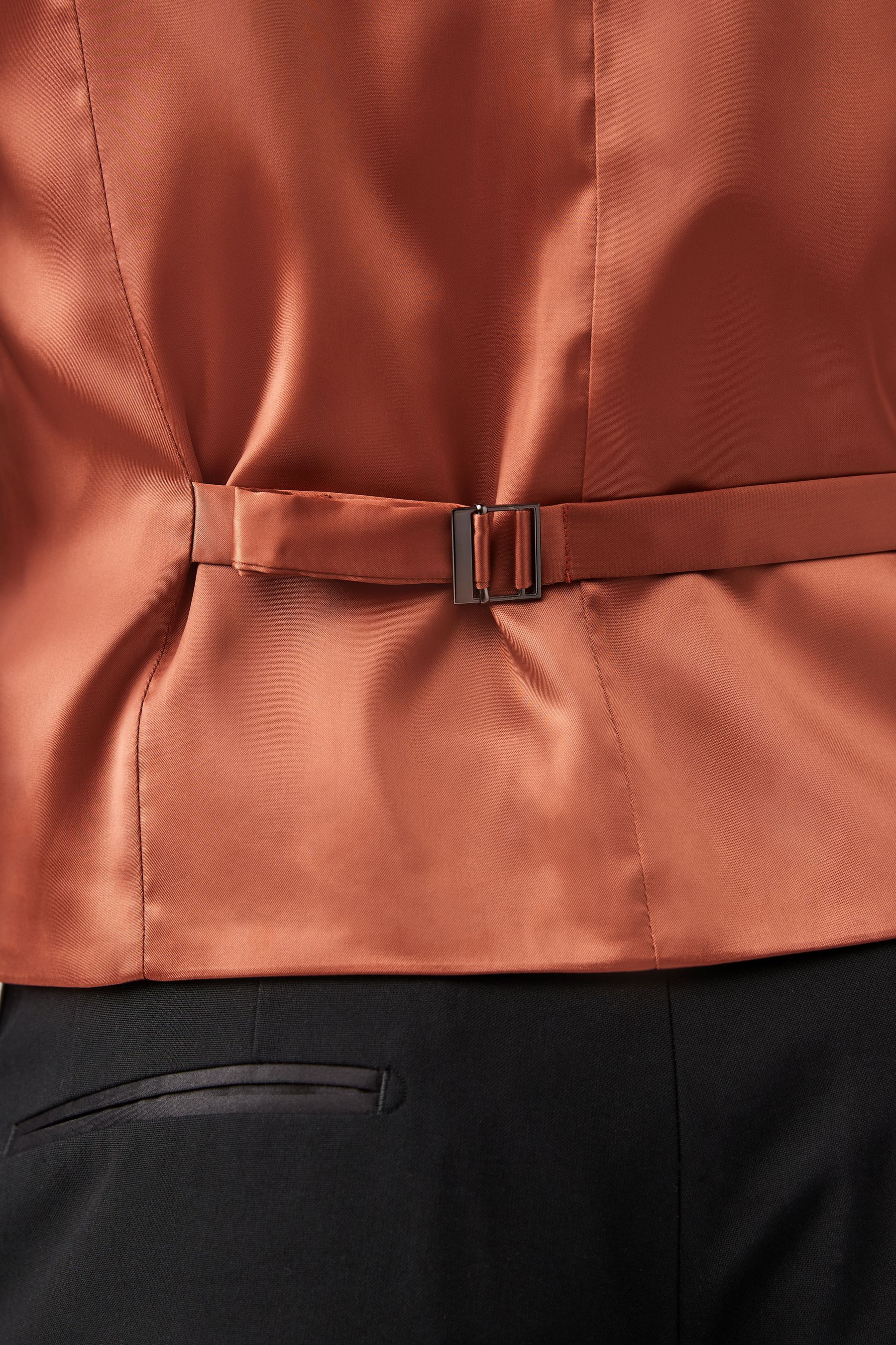 Buy Rust Orange Regular Fit Textured Waistcoat from Next Oman