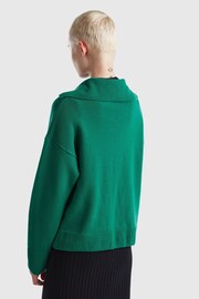 Benetton Oversized Green Wool Blend Collar Jumper - Image 2 of 3