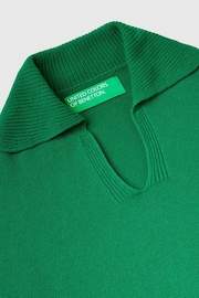 Benetton Oversized Green Wool Blend Collar Jumper - Image 3 of 3
