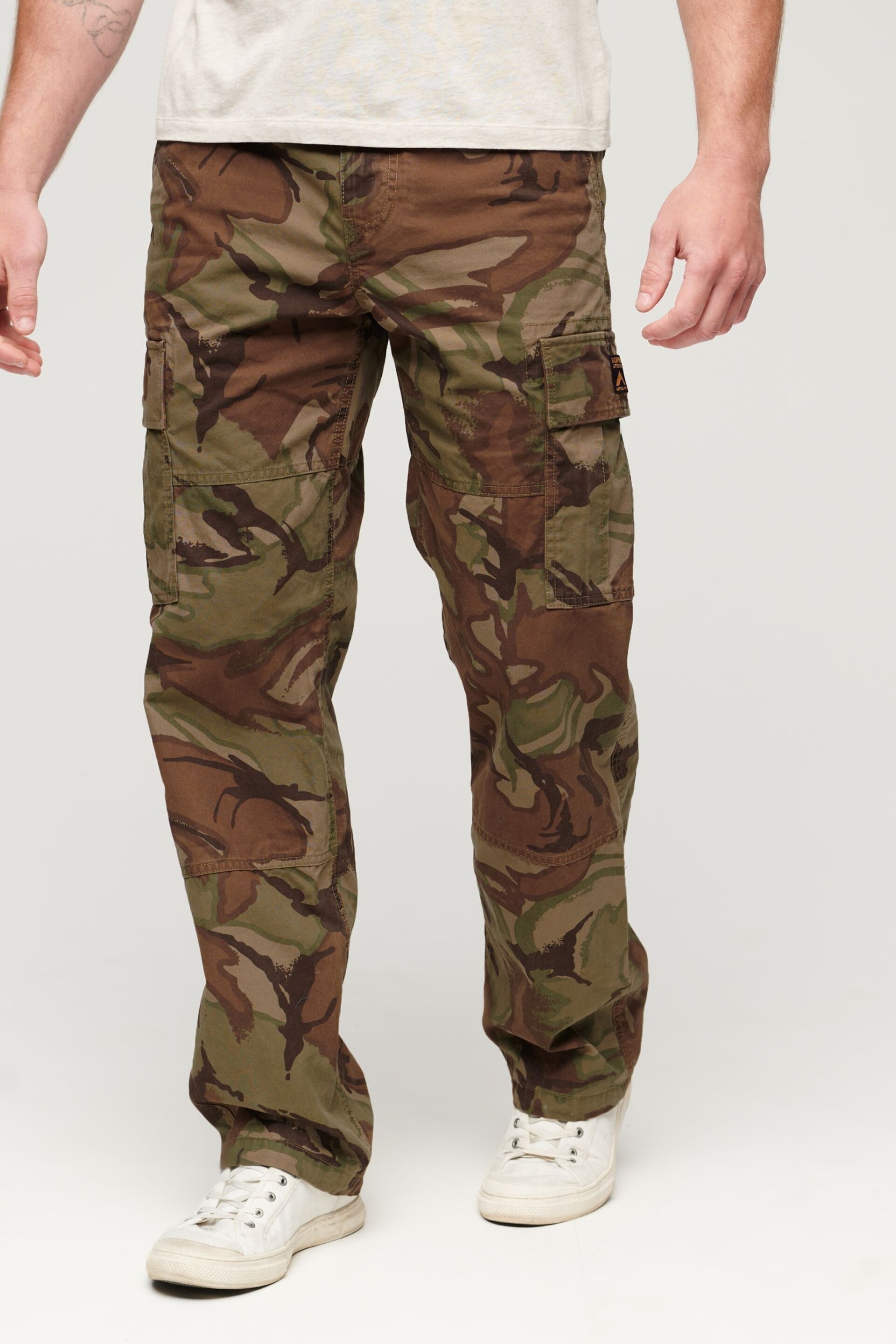 Superdry Camo Green Baggy Cargo Trousers - Image 1 of 7