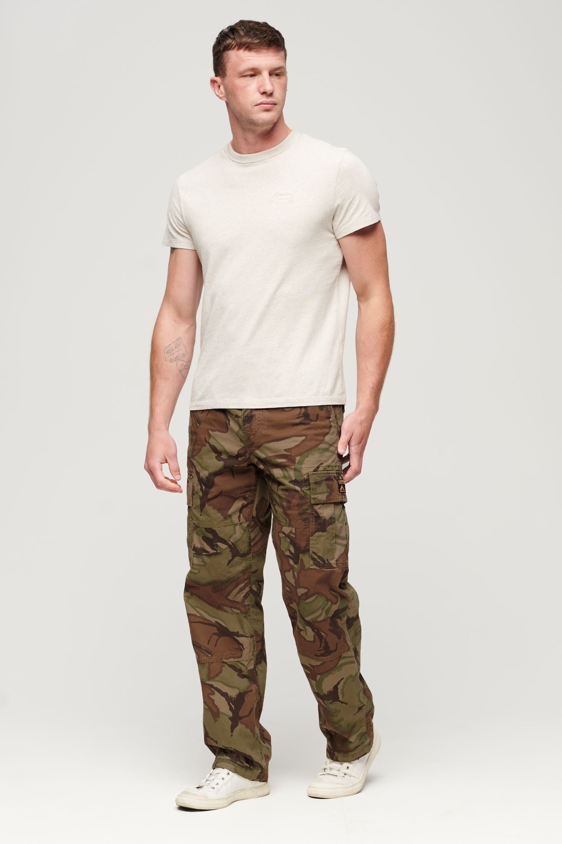 Buy Superdry Camo Green Baggy Cargo Trousers from Next Qatar